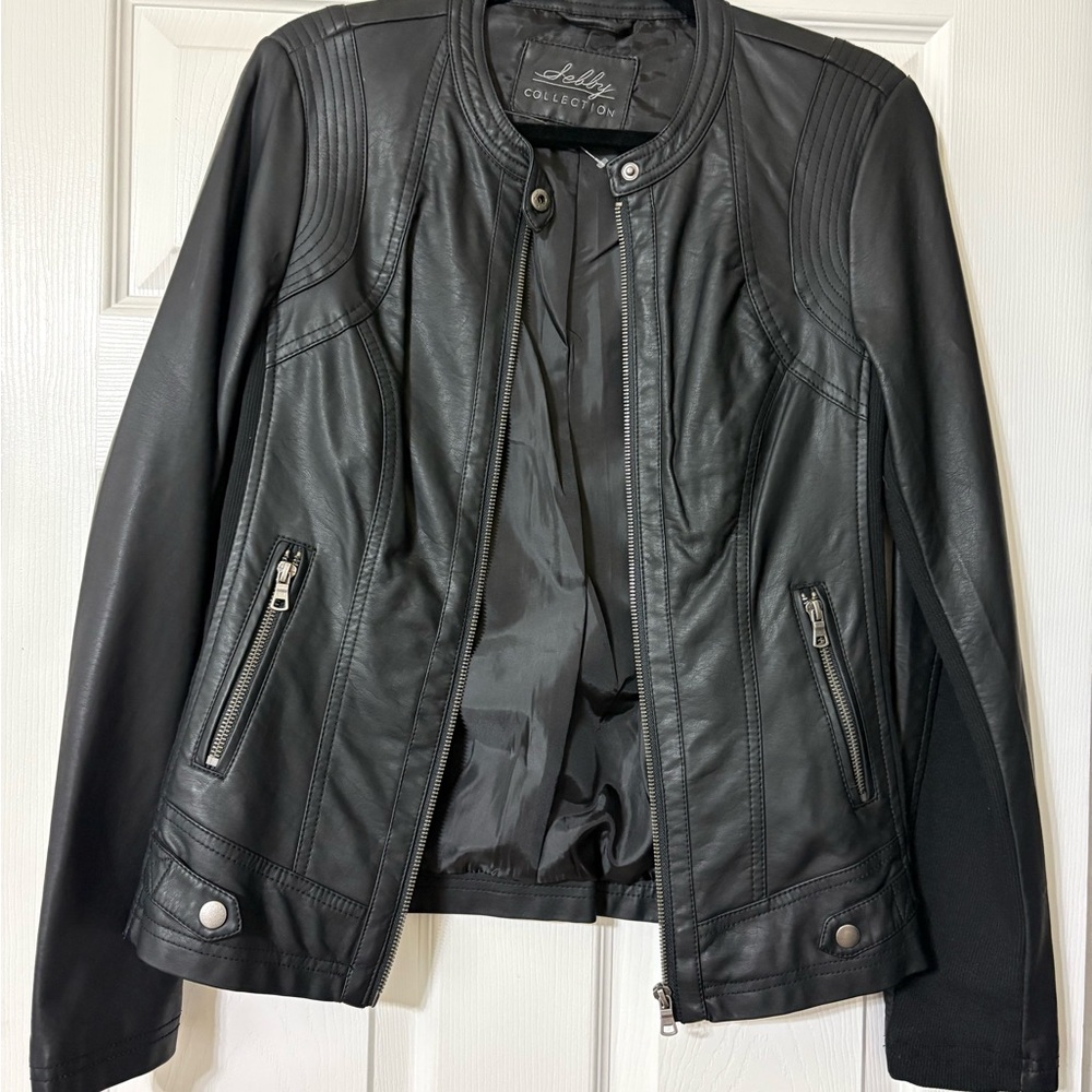 Women's Black Leather Jacket size S